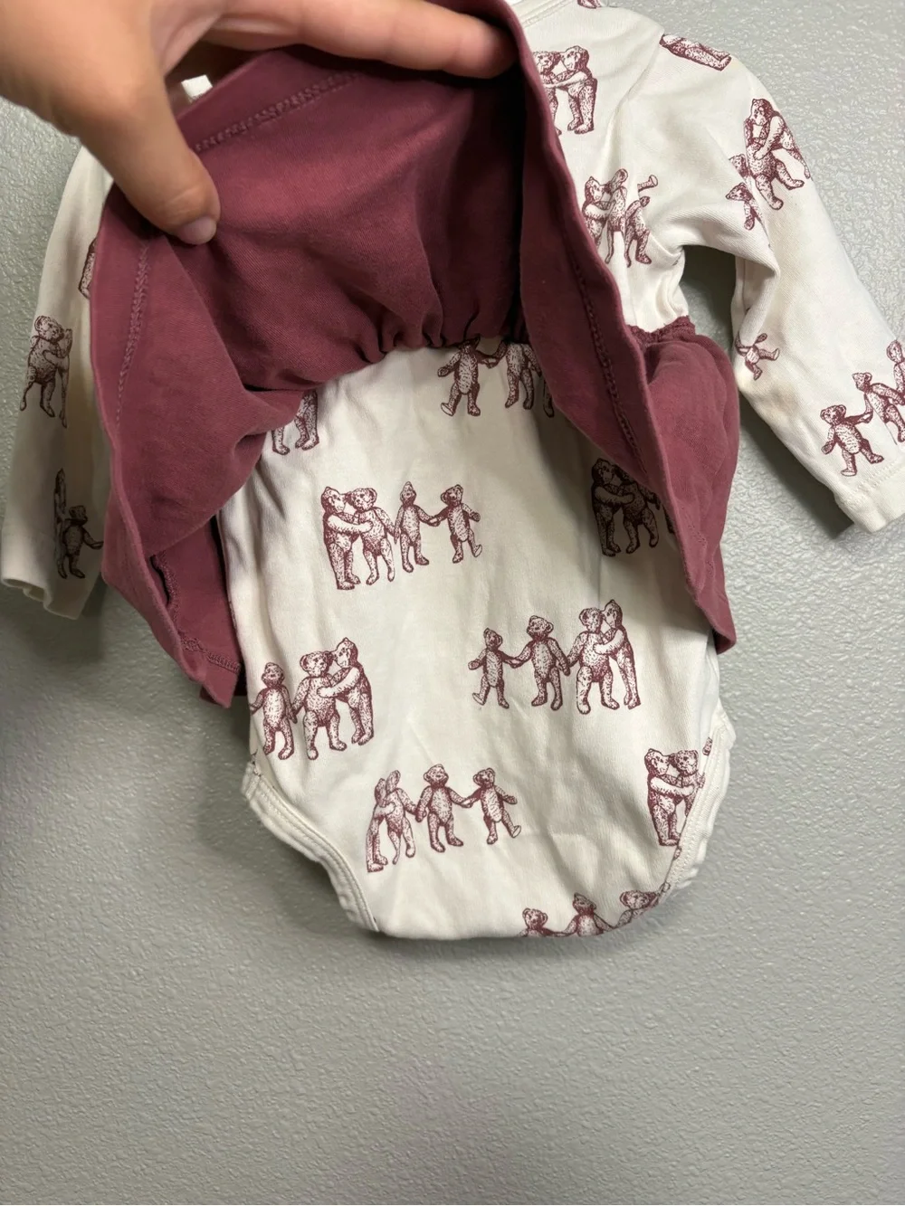 Kate Quinn Organic Cotton Teddy Bear Bodysuit Dress | 18-24M